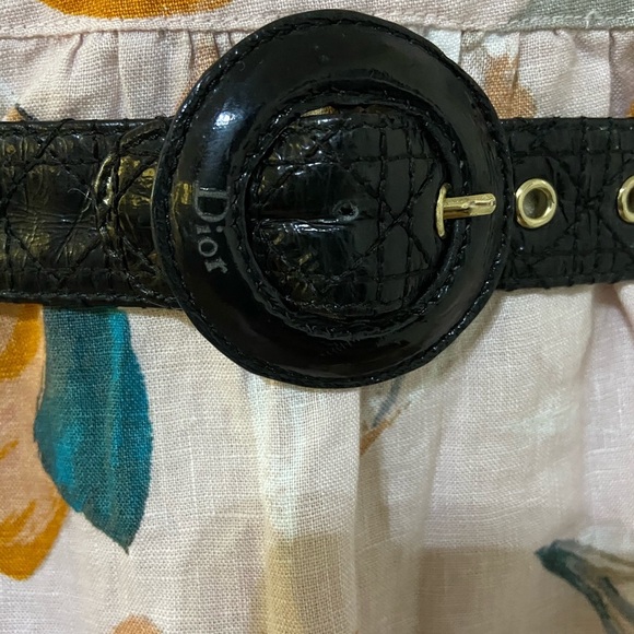 CHRISTIAN DIOR Vintage Patent Quilted Belt - Picture 5 of 15